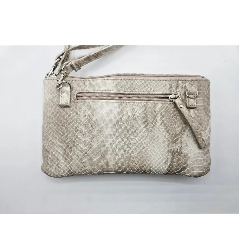 nicole by Nicole Miller Women's Crossbody Bag NWT Beige‎ Snake Print